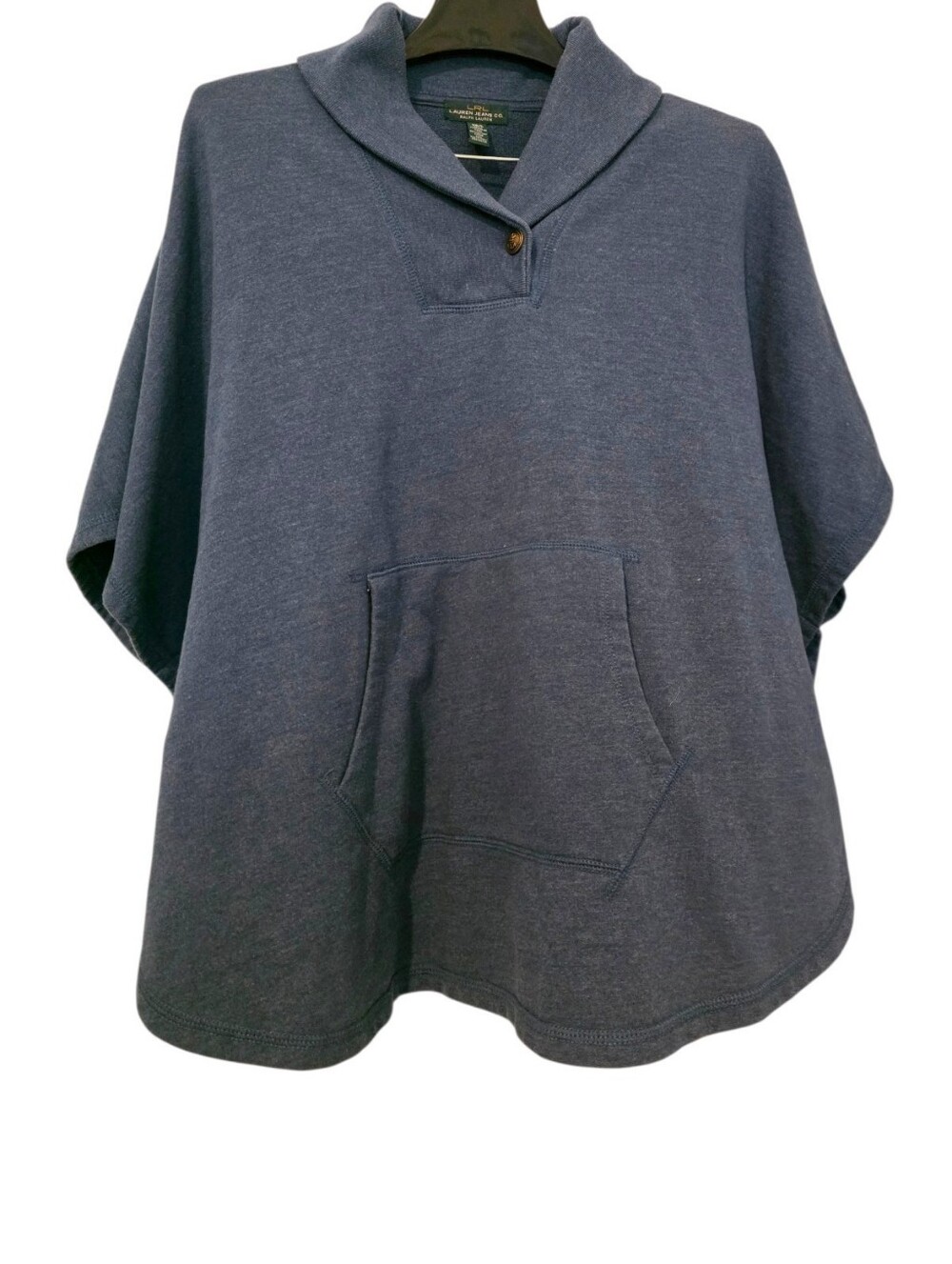 Lauren Ralph Lauren Navy Shawl Collar Pullover Poncho